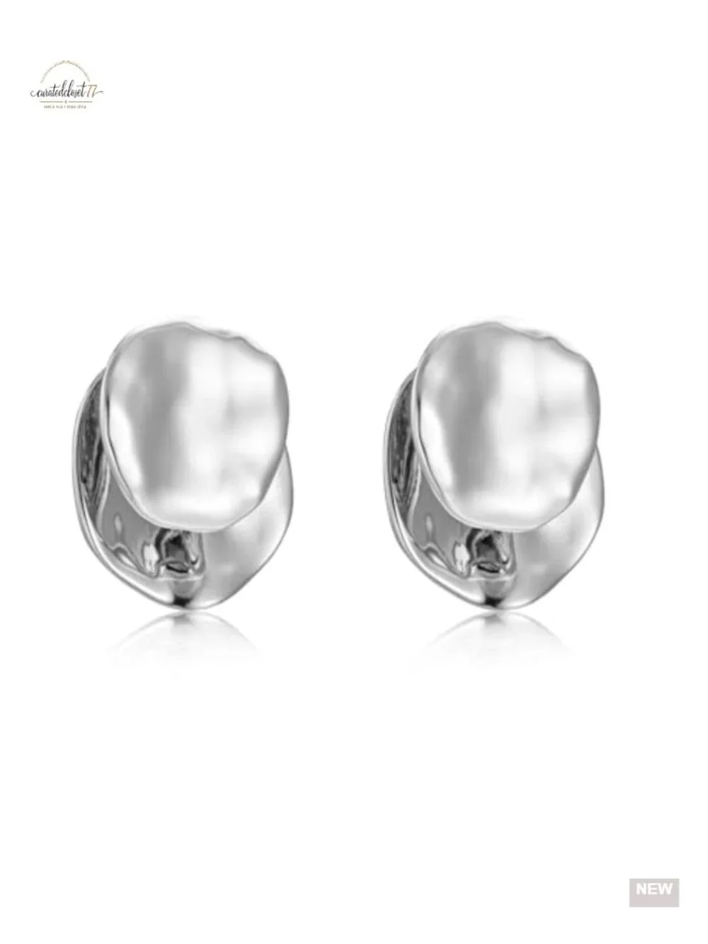 Two Tone Hoop Earrings, Gold Plated Copper, Hypoallergenic Studs, Waterproof
